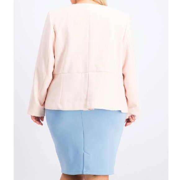 Calvin Klein Plus Size Peplum Twill Jacket - Picture 3 of 3